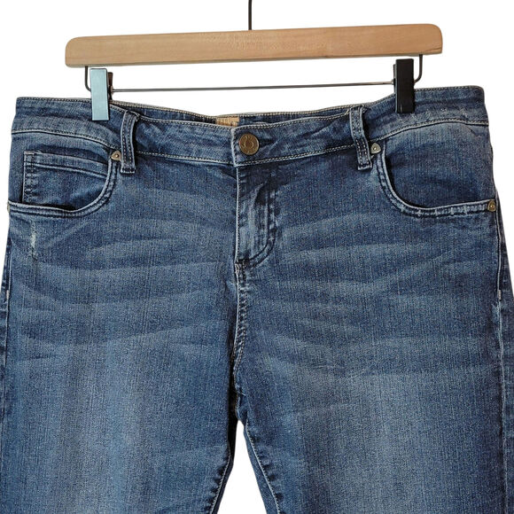 Kut from the Kloth Katy Boyfriend Jeans High Rise Blue Stretch Ankle Cuffed 12 - Picture 4 of 14